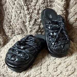 UGG Women's Black Quilted Mules